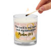 Psalm 27:1 Unscented Christian Glass Jar Soy Wax Candle - Image 5