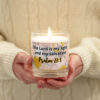 Psalm 27:1 Unscented Christian Glass Jar Soy Wax Candle - Image 2