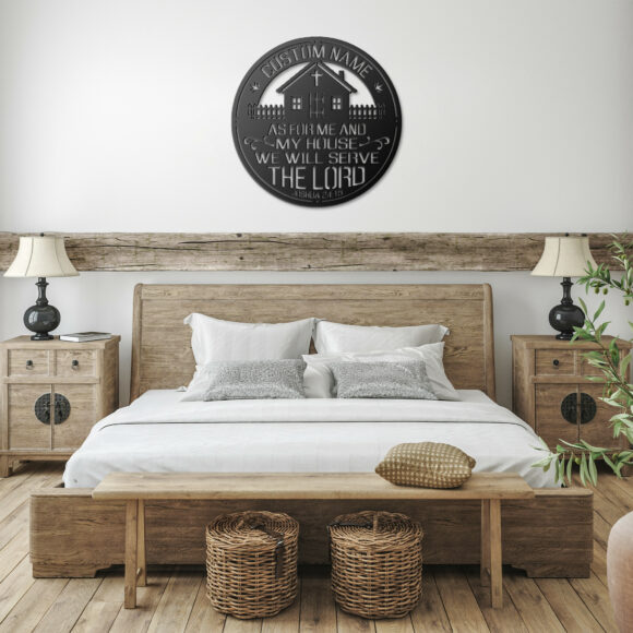 Personalized Custom Name As For Me and My House Joshua 24:15 - Metal Art/Sign, Religious Wall Home Decor, Christian Metal Sign, Bible Verse Metal Sign. - Image 6