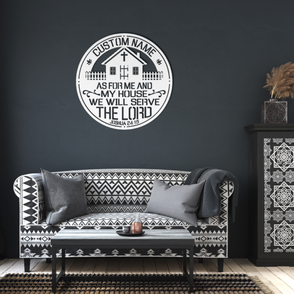 Personalized Custom Name As For Me and My House Joshua 24:15 - Metal Art/Sign, Religious Wall Home Decor, Christian Metal Sign, Bible Verse Metal Sign. - Image 4