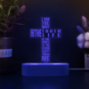 Personalized Name Jesus Is The Way Christian Bible Verse Cross Shaped 3D Multicolor LED Light w/Wooden Base - Image 5