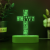 Personalized Name Jesus Is The Way Christian Bible Verse Cross Shaped 3D Multicolor LED Light w/Wooden Base - Image 7