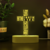 Personalized Name Jesus Is The Way Christian Bible Verse Cross Shaped 3D Multicolor LED Light w/Wooden Base - Image 4