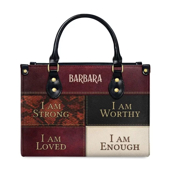 Custom Name Bible Scripture Christian PU Leather Handbag