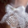 Bow Pearl Decor Lace Mesh Gloves-115 - Image 2