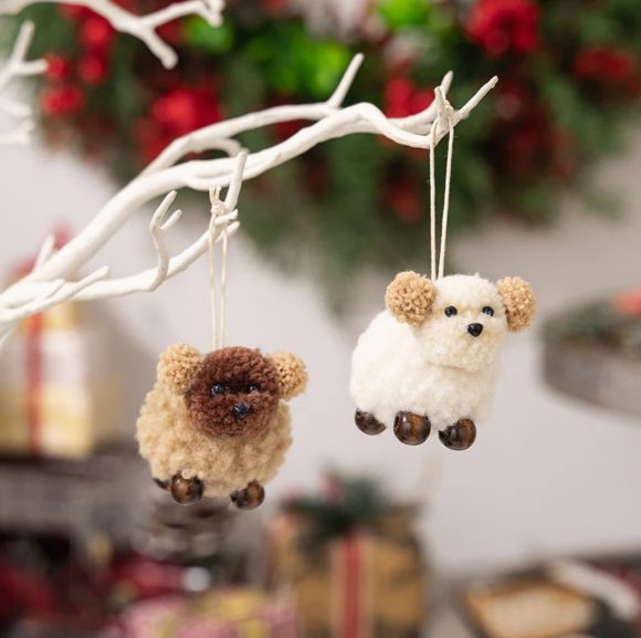 2-Piece Fuzzy Puppy Hanging Widget