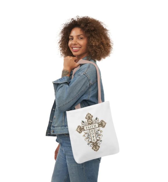 Faith Hope Canvas Christian Tote Bag