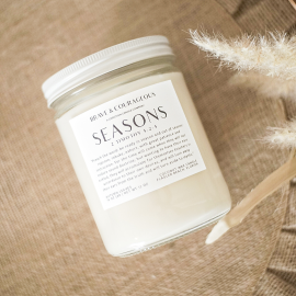 Embrace the warmth of fall with the Seasons Candle. Featuring cinnamon, citrus, apple, and cedarwood, this Christian candle is paired with 2 Timothy 4:2-4. Perfect for cozy autumn nights, Bible verse gifts, and Christian home decor. Made with clean coconut wax for a long-lasting, soothing aroma.