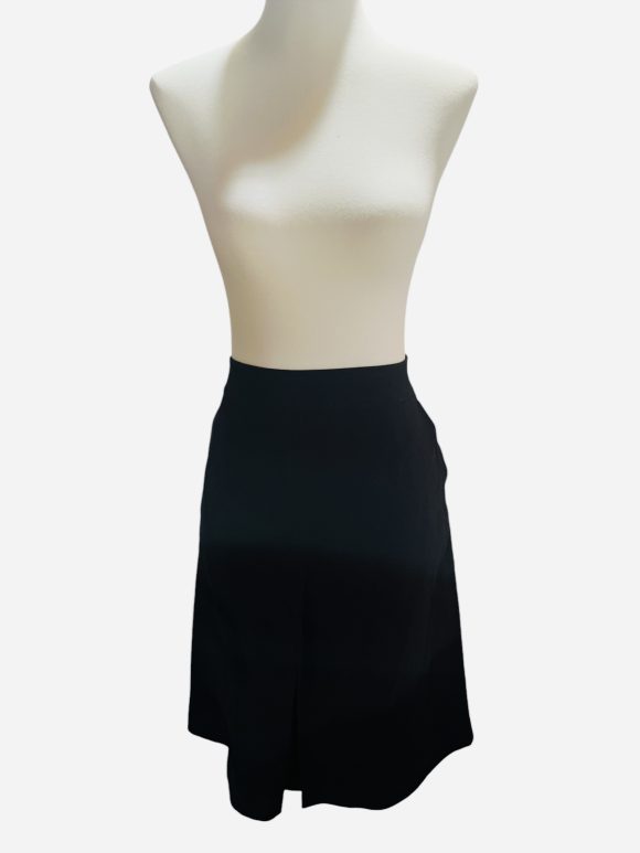 Black Anne Klein Midi Front Pleated Skirt