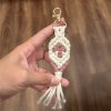 Handmde Boho Macrame Cross Swivel Hook Claw Clasp Keychain - Image 5
