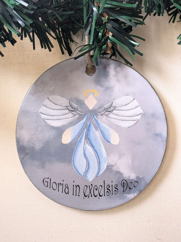 Christmas Angel Ornament with Gloria in Excelsis Deo