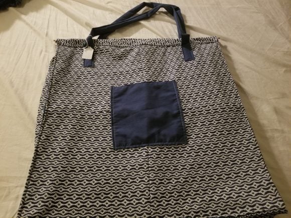 large blue accessory tote