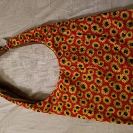 red/sunflower hobo style bag