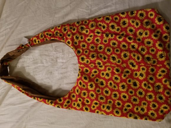 red/sunflower hobo style bag