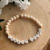 Christ Alone peach bead bracelet, handmade faith jewelry, Christian accessory with peach beads, perfect gift for women, faith-inspired bracelet.