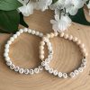 Christ Alone peach bead bracelet, handmade faith jewelry, Christian accessory with peach beads, perfect gift for women, faith-inspired bracelet.