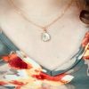 Gold Pearl Cross Necklace with 16K anti-tarnish chain and 18K gold-filled pearl cross charm, hypoallergenic Christian jewelry for women.