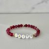 Red faith handmade bead bracelet, Christian jewelry for women, featuring red beads and faith charm, perfect for gifts or daily wear