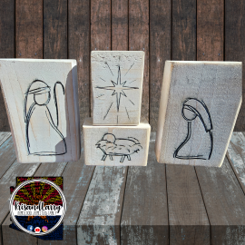 Farmhouse Nativity Set | 2x4 Block Nativity | Rustic Christmas Decor