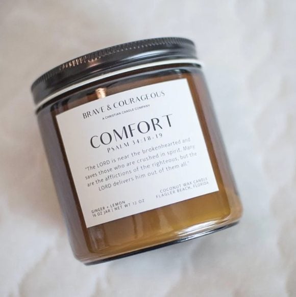 Comfort Ginger + Lemon Candle - Amber - Christian Candles