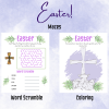 Easter Printable Activities (DIGITAL FILES), Kids Puzzle Pages, Easter Lamb Coloring, Palm Sunday Activity - Image 3