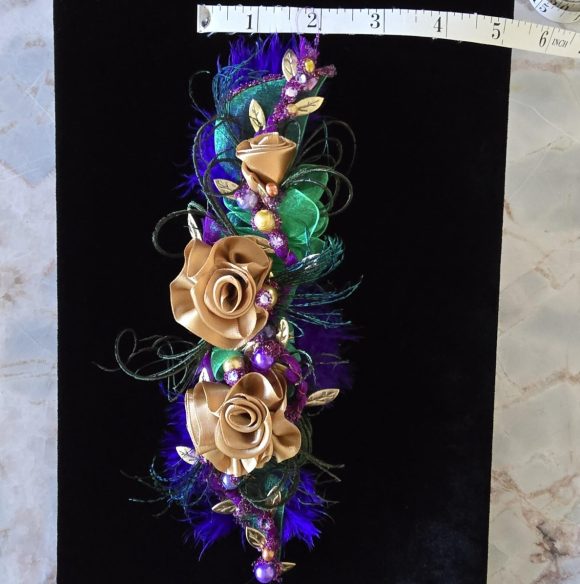 Mardi Gras Theme Lapel pin, Boutonniere, Corsage | Formal Fun Fashion accs. | Purple Green Gold | Keepsake | Unisex | Prom Wedding Event