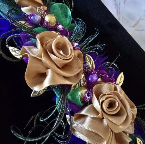 Mardi Gras Theme Lapel pin, Boutonniere, Corsage | Formal Fun Fashion accs. | Purple Green Gold | Keepsake | Unisex | Prom Wedding Event