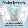 God's Creation Bookmarks (DIGITAL FILES), Creation Coloring Bookmarks, Giraffe Bookmark, Sun and Moon Bookmarks - Image 3