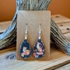 Fox wood decoupage earrings