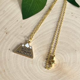 Gold Faith Can Move Mountains Pendant Necklace - Christian Jewelry Gift