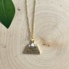 Gold Faith Can Move Mountains Pendant Necklace - Christian Jewelry Gift