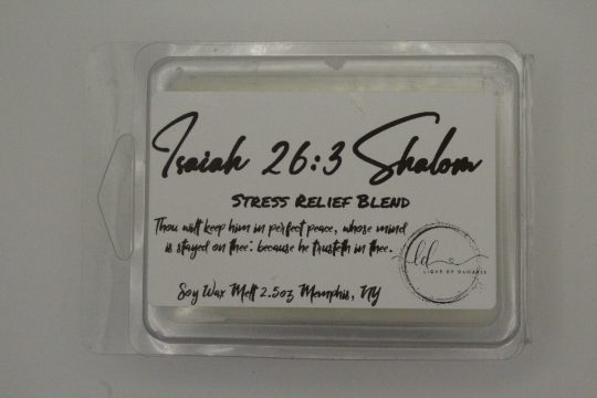 6 cube wax melts package “Isaiah 26:3 Shalom”