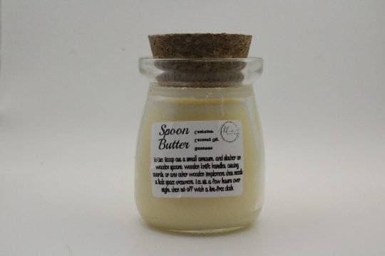 Small clear jar with cork lid 