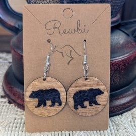 Bear Wood Earrings