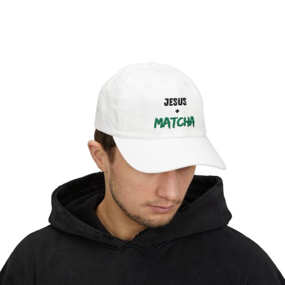 Jesus + Matcha Embroidered Classic Dad Cap - Image 3