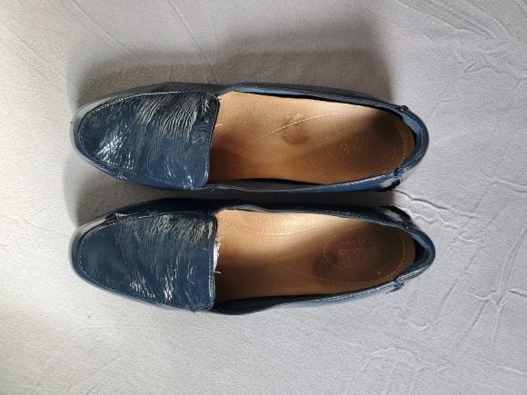 Women's Loafers- Blue Patent Leather