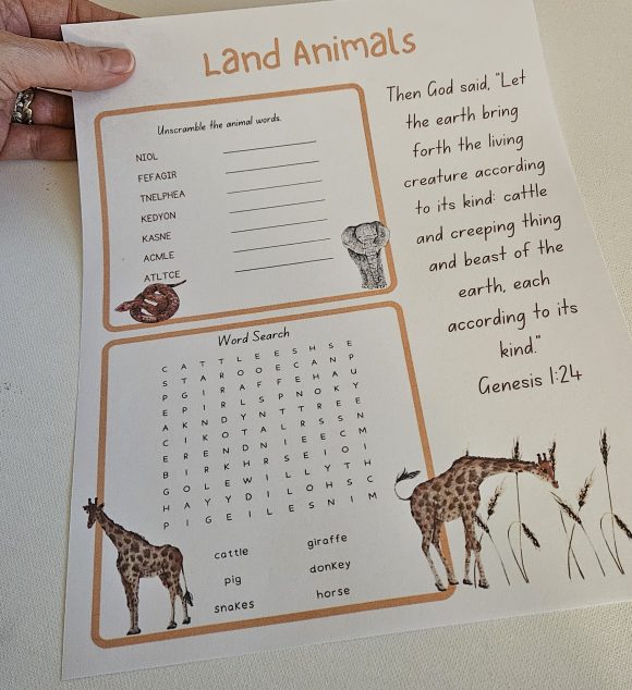 Bible Animal Activities (DIGITAL FILES), Kids Word Games, Printable Kids Puzzles, Sunday School Lesson Activities - Image 4