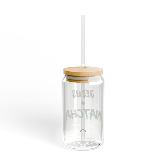 Jesus + Matcha Sipper Glass - Image 3