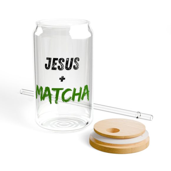 Jesus + Matcha Sipper Glass - Image 5