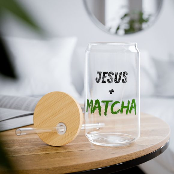 Jesus + Matcha Sipper Glass - Image 8