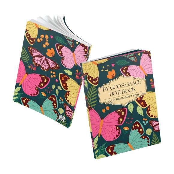 By God’s Grace Personalized Floral Notebook – Bible Verses Inside