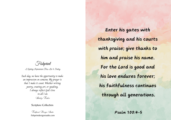 Printable 5x7 Card - Psalm 100:4-5