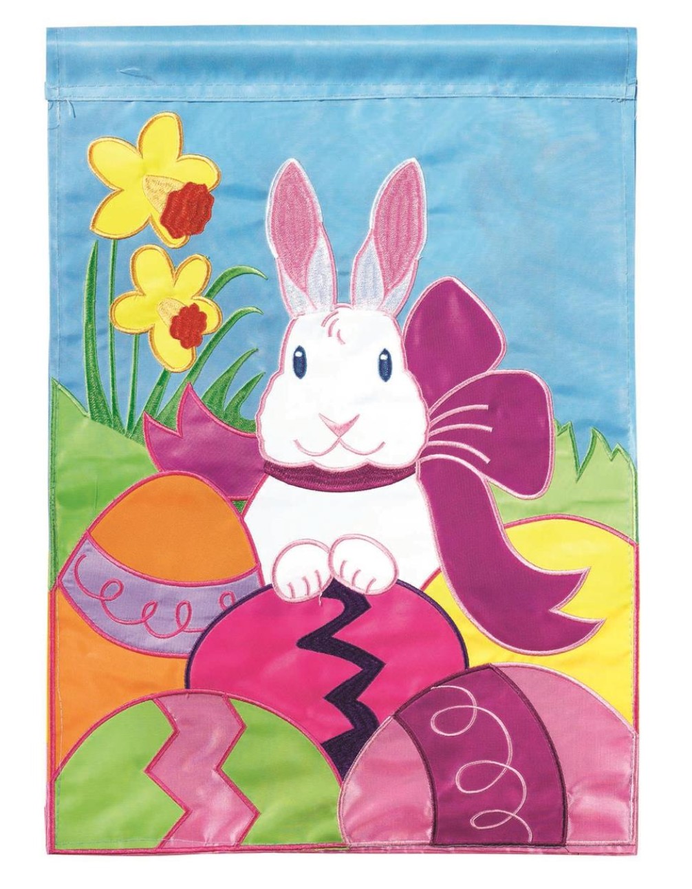 Flag Easter Bunny Eggs Polyester 13x18