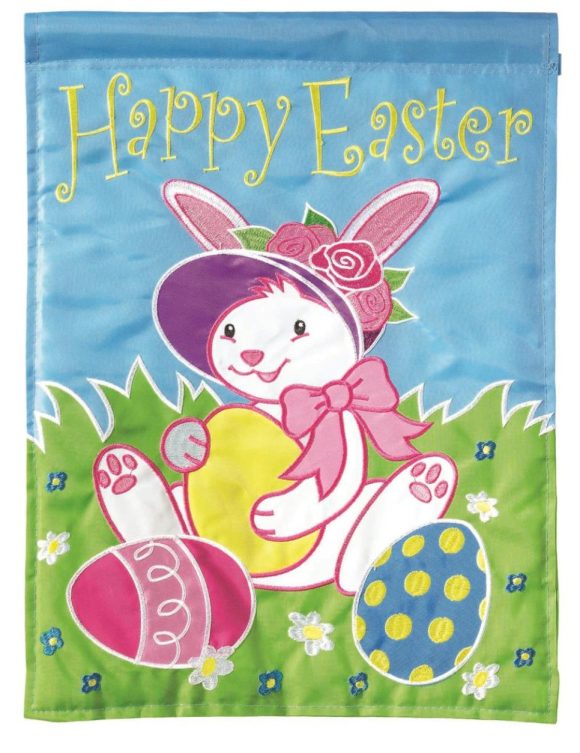 Flag Happy Easter Bunny Bonnet 13x18