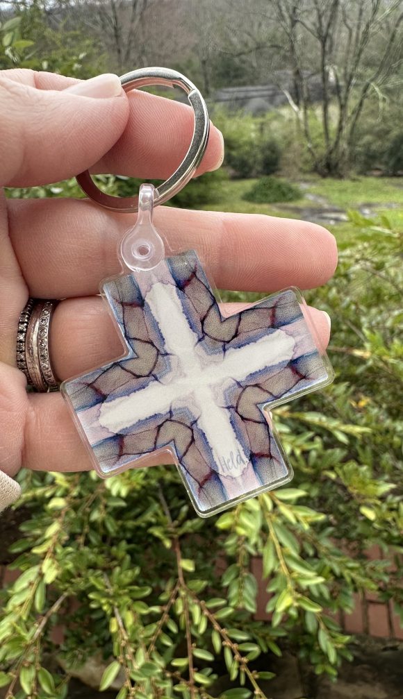 Held. Cross Keychain