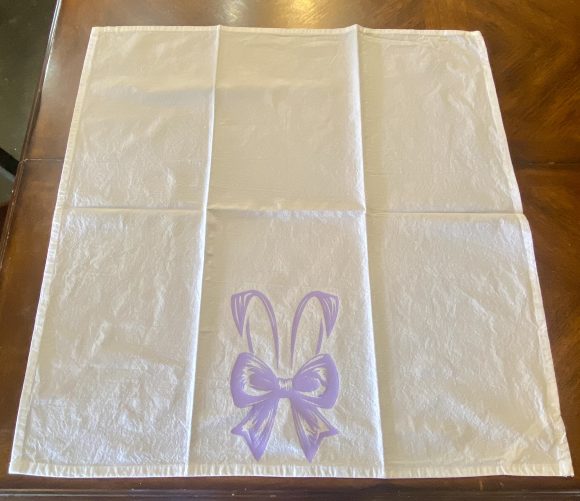 Pretty Bunny Spring Tea Towel in Lavender - Image 2