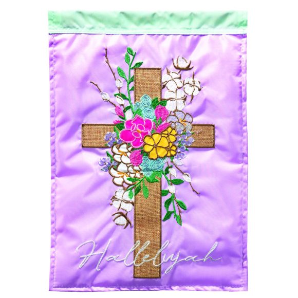 Flag Hallelujah Cross Cotton 13x18