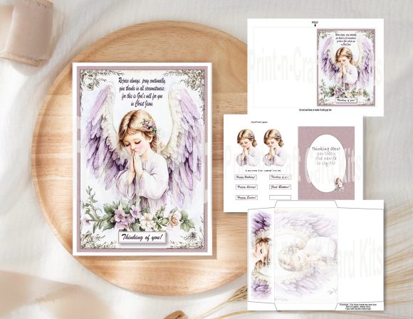 Christian DIY Kit | Angel Scripture Card | 3D Layered Card with Insert & Layers for Multiple Occasions