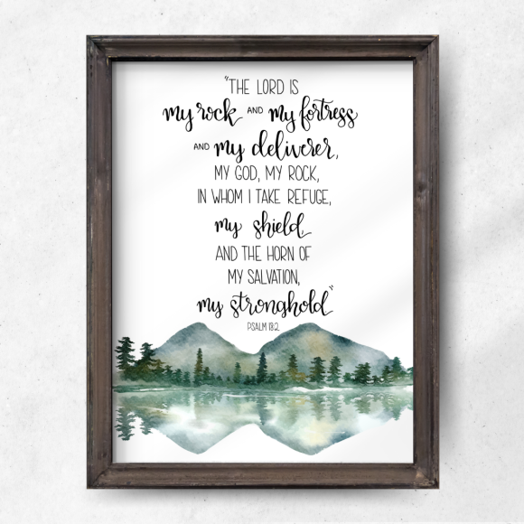 Psalm 18:2 ESV - Hand-Drawn Bible Verse Print - Image 2