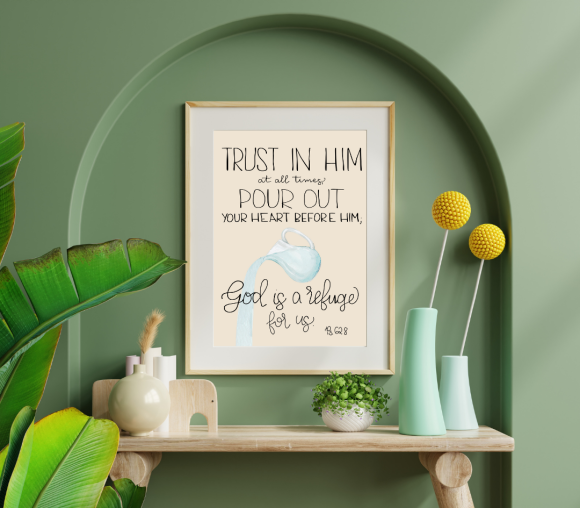 Psalm 62:8 - Hand-Written Bible Verse Print - Image 2